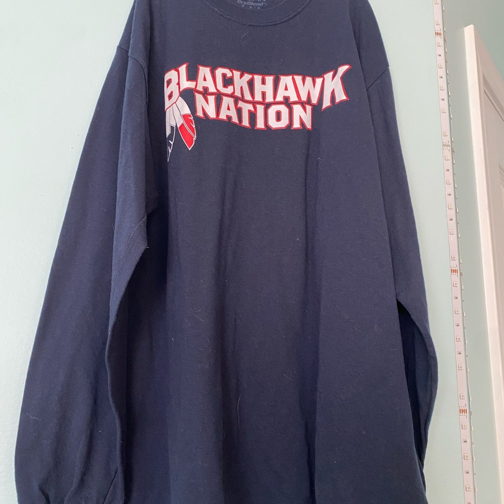 Blackhawk Nation Navy Blue Long Sleeve Shirt